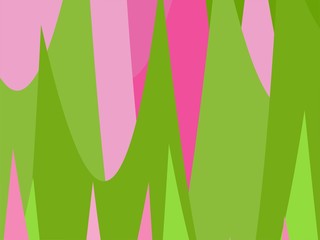 Colorful Art Pink and Green, Abstract, Modern Shape Background or Wallpaper