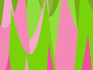 Colorful Art Pink and Green, Abstract, Modern Shape Background or Wallpaper