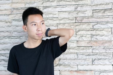 Fototapeta premium close up young man in Bangkok Thailand