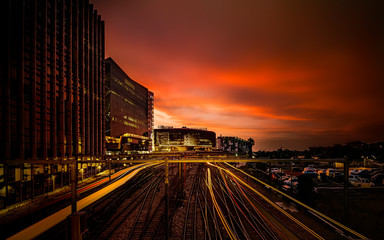 Sunset at Adelaide CBD