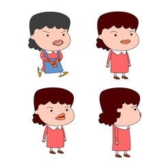 Humorous and comical character, illustration set.