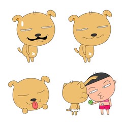 Humorous and comical character, illustration set.