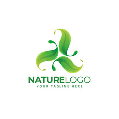 Leaf tree shape nature herbal healthy life logo