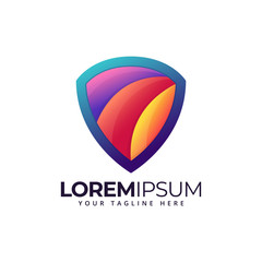 shield modern colorful logo