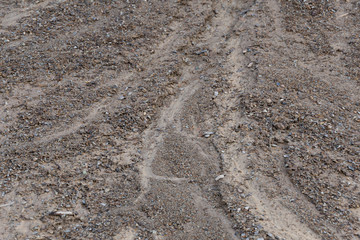 clay hillside with traces of soil erosion, climate change, loss of fertile land and pastures due to drought
