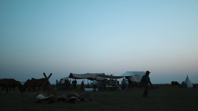 Early morning camp site 