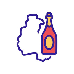 Champagne icon vector. Thin line sign. Isolated contour symbol illustration