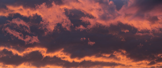 Dramatic bright sunset, natural backgrounds, panoramic image