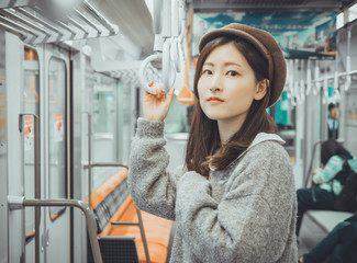 A girl on the subway