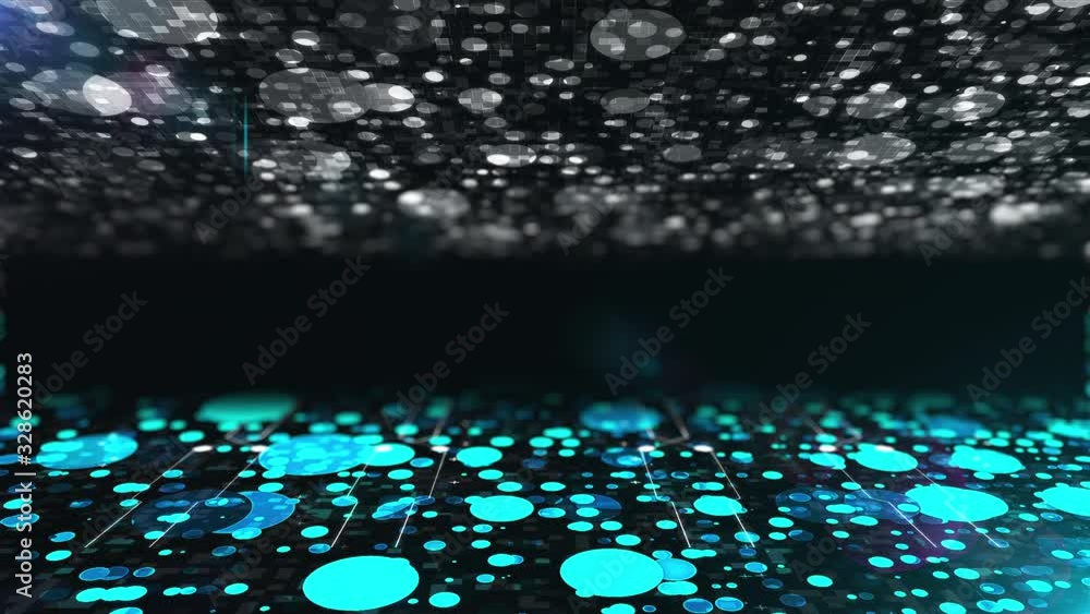 Poster digital abstract technologcal backdrop, computer generated. 3d rendering dynamic information flow.