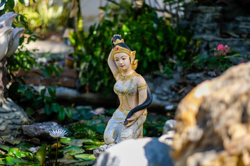 Literature statue at temple Phra chao yai lue chai temple