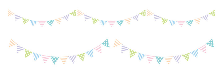 Bunting decoration set - pastel colored