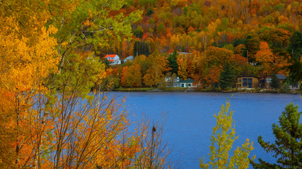 Riviere Saint Maurice in autumn time near Grand Mere