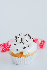 Birthday cupcakes cake isolated white background