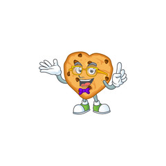Super Funny chocolate chips love in nerd mascot design style