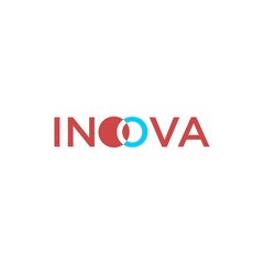 Creative Colorful INOOVA Letter Logo Design with Bulb Icon and Geometric Elements for Innovation, Technology, and Business Branding