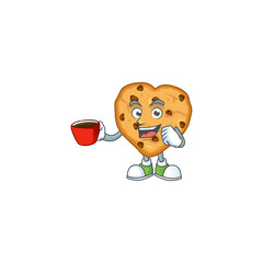 Chocolate chips love mascot design style showing an Okay gesture