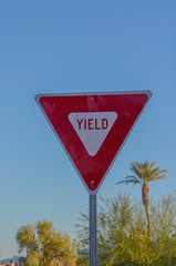Yield Sign, Road Sign, Warning, Yield to Traffic, Arizona USA