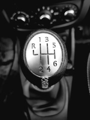 Vehicle gear stick in the car