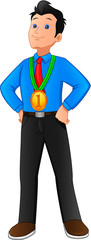 best employee with a gold medal
