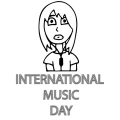 International Music Day isolated on white. vector template for typography poster, flyer, banner, etc. stock illustration