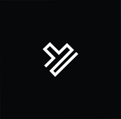 Initial based modern and minimal Logo. Y YZ ZY letter trendy fonts monogram icon symbol. Universal professional elegant luxury alphabet vector design