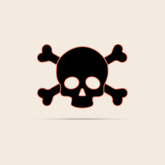Kull and crossbones icon isolated design on vector illustration.