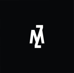 Initial based modern and minimal Logo. ZM MZ letter trendy fonts monogram icon symbol. Universal professional elegant luxury alphabet vector design