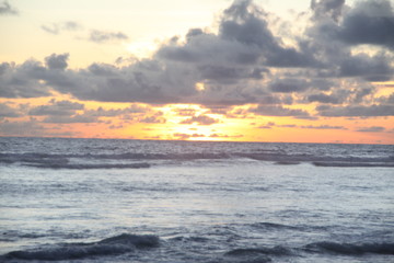 Cloudy sunset in Bali  Nunggalan Beach