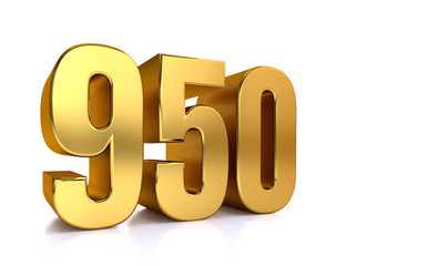 50% off. On sale. Great deal. Fifty-fifty. One half. Rendered illustration Isolated 3D text with big golden fonts on white background.