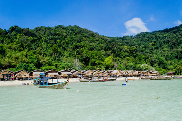 The Moken Sea Gypsy Village at Koh Surin on the Mu Ko Surin National Park, Surin Islands of...