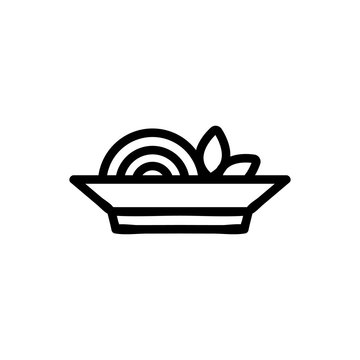 Delicious pasta icon vector. Thin line sign. Isolated contour symbol illustration