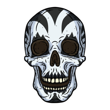 Skull. Clown skull isoleted in white background.