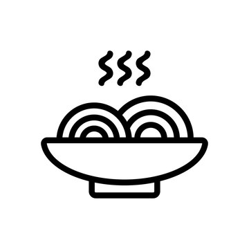 Delicious pasta icon vector. Thin line sign. Isolated contour symbol illustration