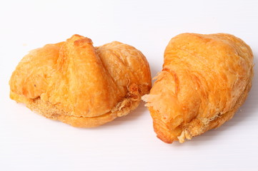 Fresh croissant bread isolated on white background