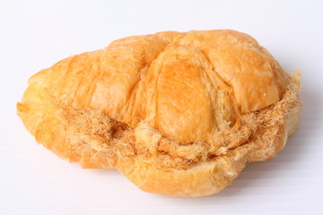 Fresh croissant bread isolated on white background