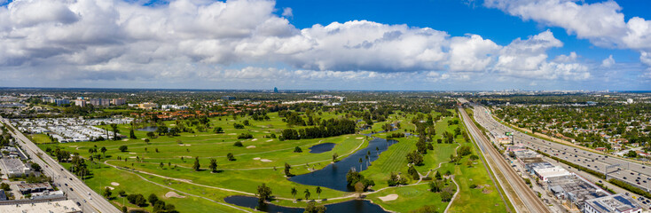 Orangebrook Golf and Country Club Hollywood FL aerial panoramic photo