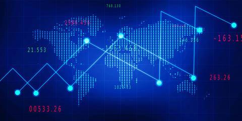 2d rendering Stock market online business concept. business Graph 