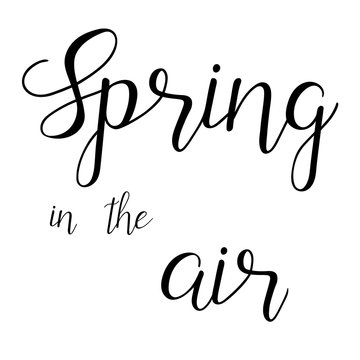 Spring in the air lettering hand sketched sign