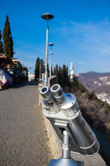Telescope or binoculars for watching the views and sightseeings of the city of Tbilisi