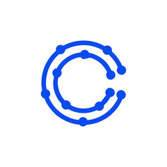 Letter c technology icon. Vector tech alphabet icon