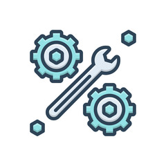 Color illustration icon for maintenance