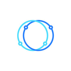 Abstract circle technology icon on white background. Stock illustration