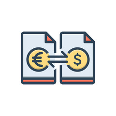Color illustration icon for exchange