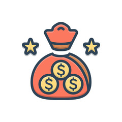 Color illustration icon for finance