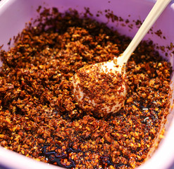 Spicy sauce cooked according to a special recipe.