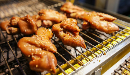 Fried chicken cooked according to a special recipe.