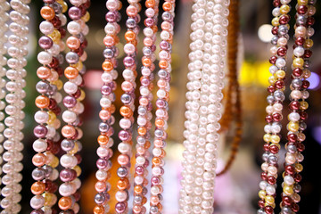 Pearl beads on a counter