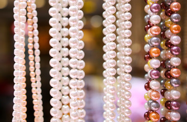 Pearl beads on a counter