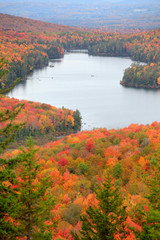 Fototapeta na wymiar Scenic view of Groton national forest in Vermont,during autumn time
